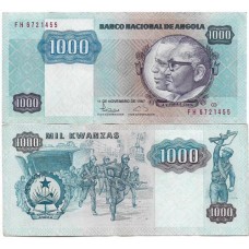 Angola 1.000 Kwanzas 1987 P-121b mbc (FH)