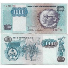 Angola 1.000 Kwanzas 1987 mbc P-121b (FG)