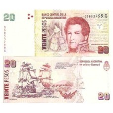 Argentina 20 Pesos 2015/18 FE P-355b2 - Série G