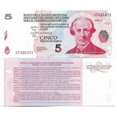 Argentina 5 Pesos 2006 Fe P-S2752a2 Lecop Série A