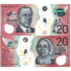Austrália 20 Dollars 2019 FE P-64a2 Polím