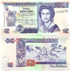 Belize 2 Dollars 2007 P-66c FE Rainha