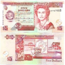 Belize 5 Dollars 2007 FE P-67c Rainha