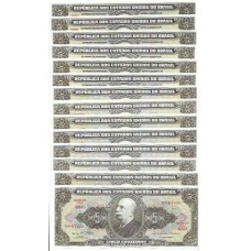 Brasil 5 Cruzeiros SET Completo, 14 Cèdulas Barão Rio Branco