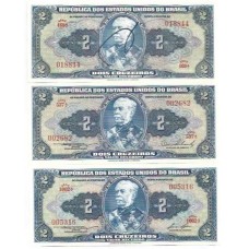 Brasil  C-014/15/16 2 Cruzeiros FE 1944 a 1958 " ver descrição "