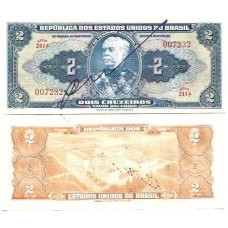 Brasil C-014 2 Cruzeiros Autografada 1944 FE Série 241