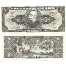 Brasil C-065 5 Cruzeiros 1950 FE Autografada