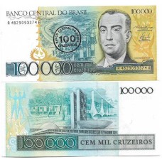Brasil C-179 100 Cruzados Carimbo 1986 FE