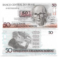 Brasil C-210 50 Cruzeiros Carimbo 1990 FE - Série 4782