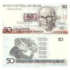Brasil C-210a 50 Cruzeiros Carimbo * Asterisco 1990 FE - 0003