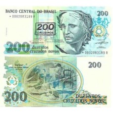 Brasil C-212a 200 Cruzeiros Carimbo 1990 FE Asterisco Brasil C-212a 200 Cruzeiros Carimbo 1990 FE Asterisco