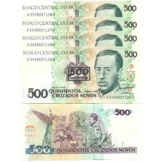Brasil C-213 500 Cruzeiros Carimbo 1990 FE - 5 Seq - Série 6349