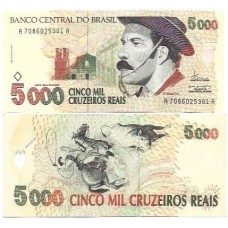 Brasil C-239 5.000 Cruzeiros Reais 1993 FE Brasil C-239 5.000 Cruzeiros Reais 1993 FE
