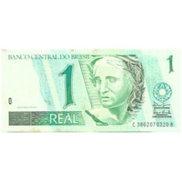Brasil C-253 1 Real 2003 SOB - Manchas