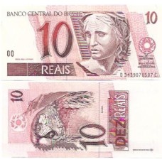 Brasil C-297 10 Reais 2006 Série 3439 1ª da Assinatura FE Brasil C-297 10 Reais 2006 Série 3439 1ª da Assinatura FE