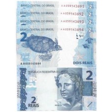 Brasil C-333 AA 2 Reais 2013 FE - 5 Seq Brasil C-333 AA 2 Reais 2013 FE - 5 Seq