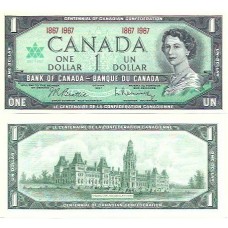 Canadá 1 Dollar 1967 P-84a FE Rainha - Comem Canadá 1 Dollar 1967 P-84a FE Rainha - Comem