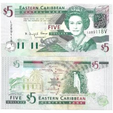 Caribe 5 Dollars 2003 FE P-37v St Vincent Rainha Caribe 5 Dollars 2003 FE P-37v St Vincent Rainha