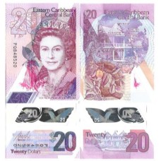 Caribe 20 Dollars 2019 FE P-58a Polím Rainha Caribe 20 Dollars 2019 FE P-58a Polím Rainha