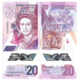 Caribe 20 Dollars 2019 FE P-58a Polím Rainha