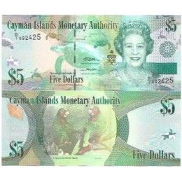 Ilhas Cayman 5 Dollars 2010 FE P-39a Rainha