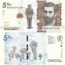 Colômbia 5 Mil Pesos 2019 FE P-459e