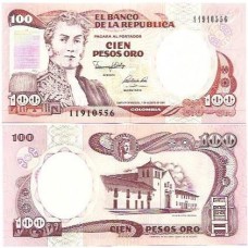 Colômbia 100 Pesos Oro 1991 FE P-426Aa (IBSFB)