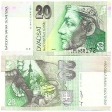 Eslováquia 20 Korun 1999 FE P-20d Eslováquia 20 Korun 1999 FE P-20d