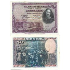 Espanha 50 Pesetas 1928 SOB P-75b