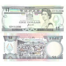 Ilhas Fiji 1 Dollar 1993 FE P-89a Rainha