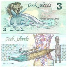 Ilhas Cook Islands 3 Dollars 1987 P-3a FE