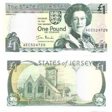Ilhas Jersey 1 Pound 2000  FE P-26b Rainha