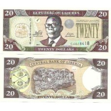 Libéria 20 Dollars 2011 FE P-28f Libéria 20 Dollars 2011 FE P-28f
