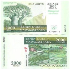 Madagascar 2.000 Francs 2007 P-93a FE Comem