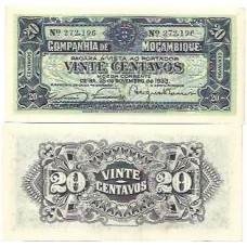 Moçambique 20 Cents (Escudos) 1933 P-r29 Fe