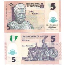 Nigéria 5 Naira 2016 FE P-38g Polím Nigéria 5 Naira 2016 FE P-38g Polím