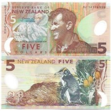 Nova Zelândia 5 Dollars 2014 FE P-185c Polím
