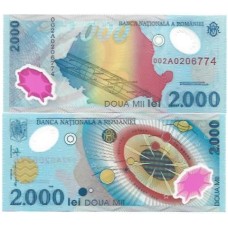 Romênia 2.000 Lei 1999 FE P-111a Polím