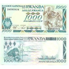 Ruanda Rwanda 1.000 Francs 1988 FE P-21a