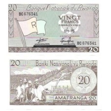 Ruanda Rwanda 20 Francs 1976 FE P-6e