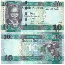 Sudão Sul South Sudan 10 Pounds 2015 P-12a Fe