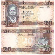 Sudão Sul South Sudan 20 Pounds 2016 FE P-13b
