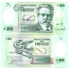 Uruguai 20 Pesos 2020 Fe P-101a Polím Uruguai 20 Pesos 2020 Fe P-101a Polím