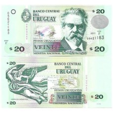 Uruguai 20 Pesos 2011 P-86b FE Uruguai 20 Pesos 2011 P-86b FE
