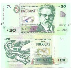 Uruguai 20 Pesos 2018 Fe P-93b Uruguai 20 Pesos 2018 Fe P-93b