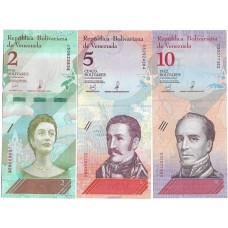 Venezuela 2+5+10 Bolívares 2018 FE