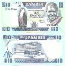 Zâmbia 10 Kwacha 1980/88 P-26e FE