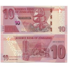 Zimbabwe 10 Dollars 2020 P-103a FE