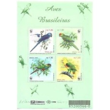 2S - SB B119 Bloco 2001 Aves Brasileiras Mint