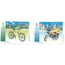 1S - SC C-1885/86 Série Veículos Postais, Bicicleta/Moto 1994 Mint